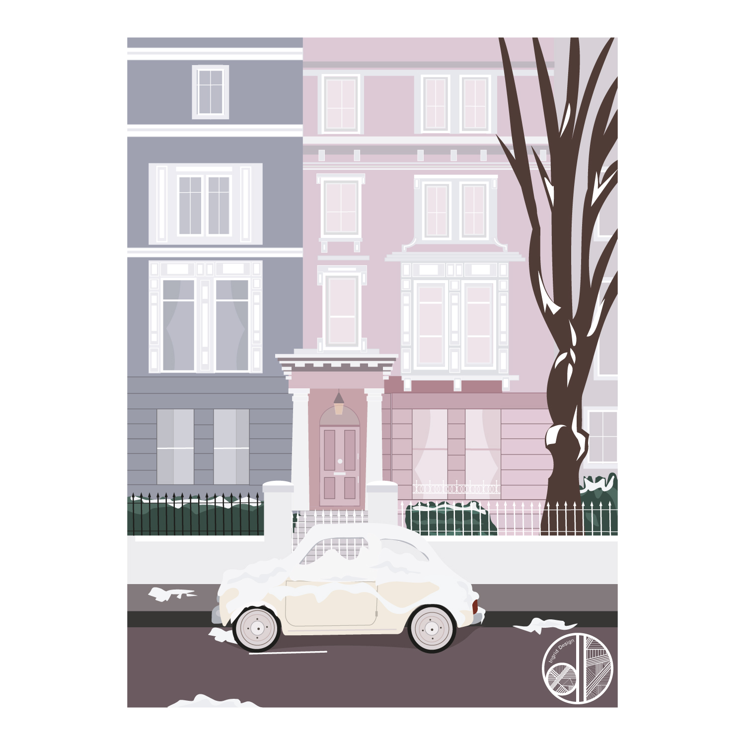 Affiche façade Notting Hill Fiat idée cadeau