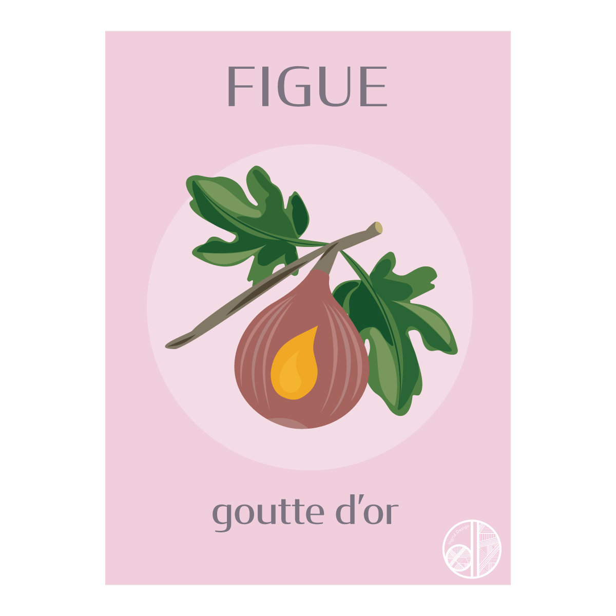 Illustration naïve nature morte figue goutte d'or