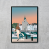 Affiche A3 shopping grosse horloge La Rochelle