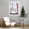 Affiche 40x50 façade rose de Noël