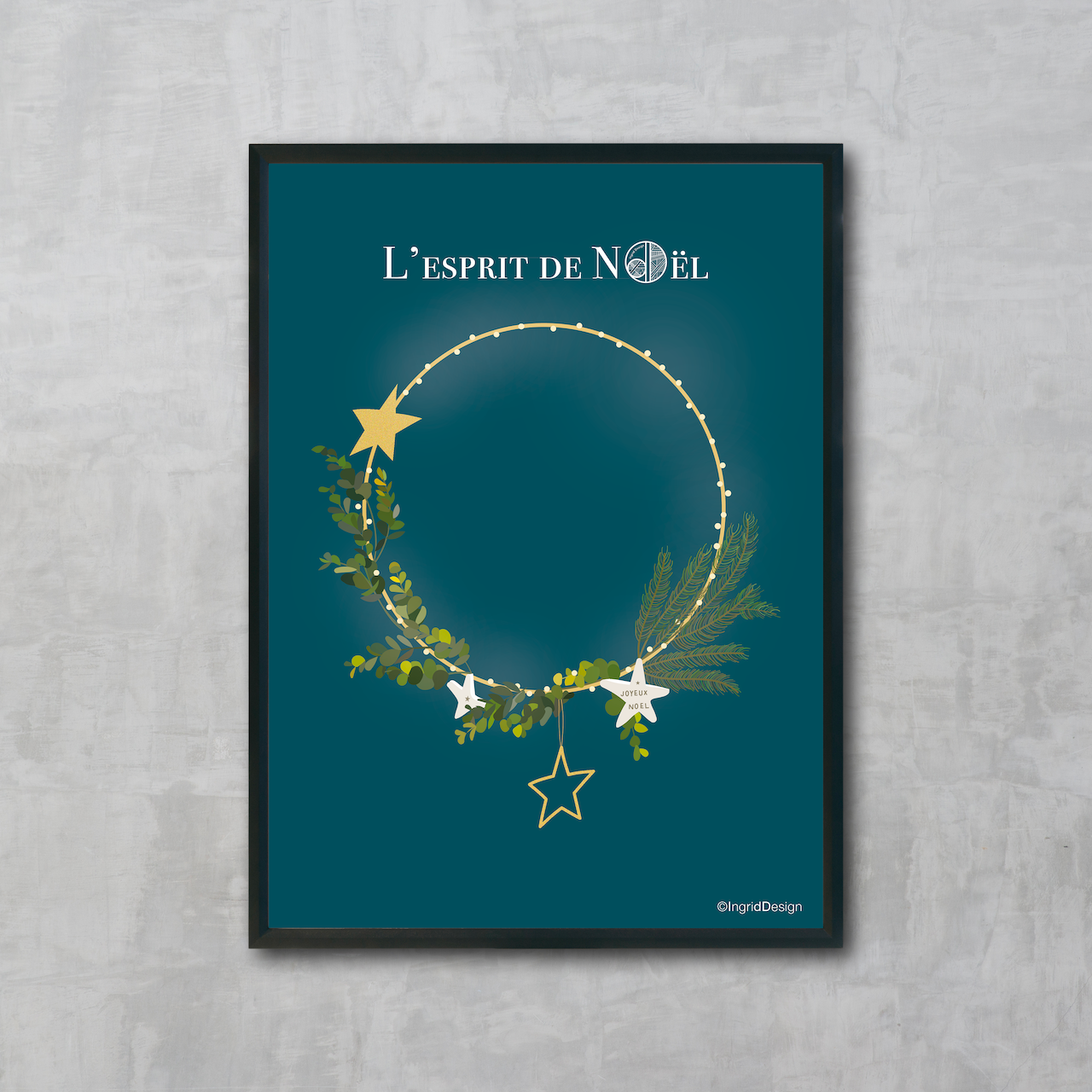 Affiche A3 couronne de Noël