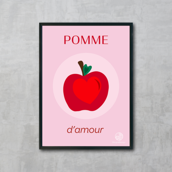 Affiche 30x40 pomme d'amour