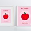 cadres blanc 30x40 et 40x50 cm pomme d'amour